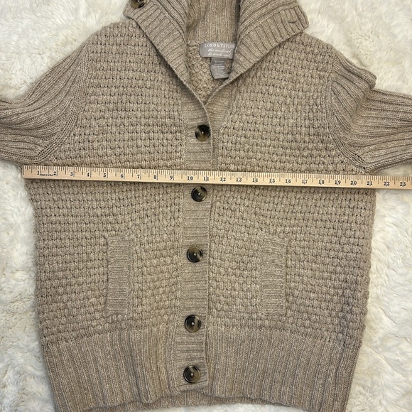 Lord & Taylor Chunky Cardigan Wool Alpaca Blend Wide Collar Sweater Vint… - Picture 9 of 10